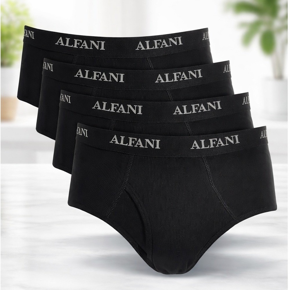 Alfani Mens Briefs 4 Pack 100% Cotton Tagless Moisture Wicking Deep‎ Black XXL